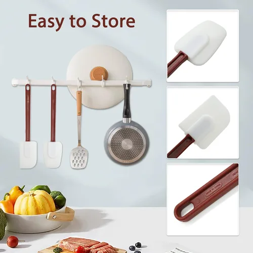 Miniatura 8 de Espátulas de silicona resistentes al calor. Espátula comercial para cocinar. Espátulas de goma resistentes. Juego de 2 espátulas de silicona