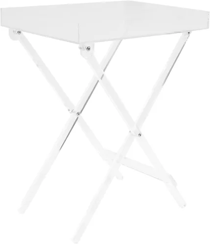 Mesa plegable acrílica, bandeja plegable rectangular transparente, bandeja de TV plegable transparente, mesa para sofá, aperitivos, café, portátil,