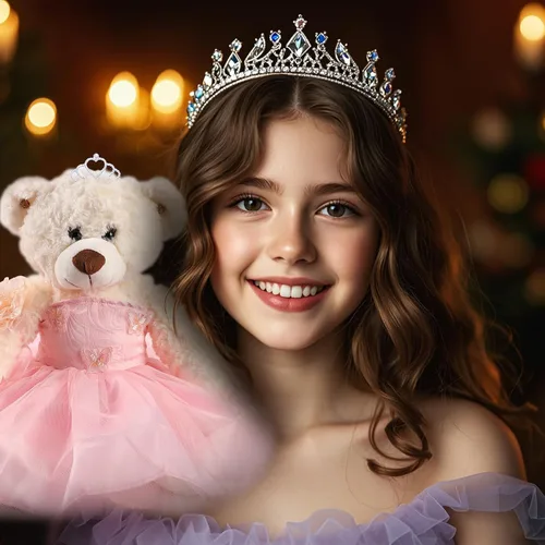 Miniatura 5 de Muñeca Quinceañera de Oso de Peluche Cisina con Vestido, Decoraciones de Quinceañera para Regalos para Niñas, Oso de Peluche para 15 Años
