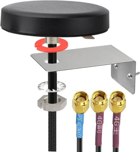 SUPERBAT Antena combinada GPS celular 4G LTE Soporte fijo Montaje en pared Antena MIMO macho SMA Compatible con 4G LTE Industrial Gateway Mobile