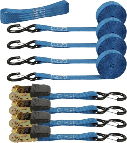 Miniatura 10 de Paquete de 2 correas de amarre de trinquete, 2 pulgadas x 33 pies, 10,000 libras de resistencia a la rotura, correas de amarre de carga resistentes