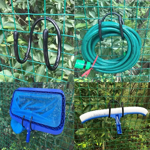 Miniatura 6 de Pmsanzay Paquete de 2 ganchos de manguera, soporte de manguera de metal para montaje en pared, gancho para manguera de jardín/manguera