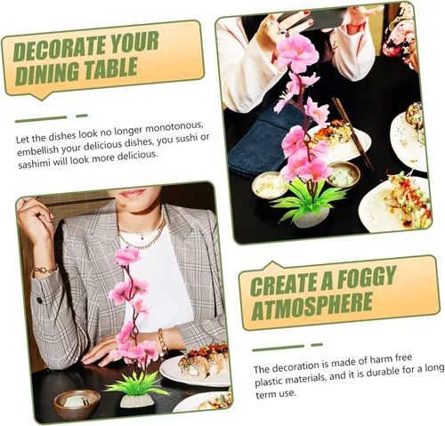 Miniatura 4 de 5 sets Exquisito plato de flores japonesas para sushi decorativo frío plato flor adorno flor falsa decoración 2 piezas x 5