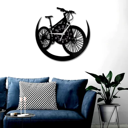 Miniatura 3 de Reloj de pared de disco de vinilo para bicicleta, creativo de 12 pulgadas, decoración de bicicleta de montaña, regalos para hombres y mujeres, hecho