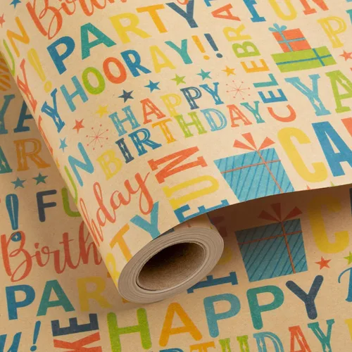 Miniatura 26 de Burymento Papel de regalo de animales, diseño reversible de lunares, envoltura de regalo para baby shower, cumpleaños, San Valentín, día