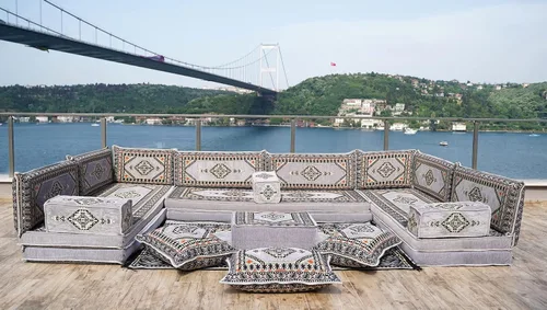 Miniatura 2 de arabicsofa 8 Inch Thick Turkish Seating Cushions – Low Floor Seating Set with Backrest Pillows, Arabic Jalsa Sofa Set with Cushions