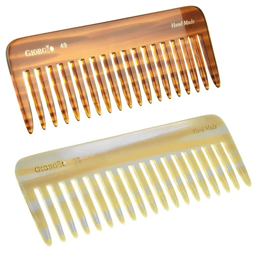 Giorgio Peine desenredante grande G49 y G30 de 5.75 pulgadas, dientes anchos para cabello grueso y rizado ondulado. Peine desenredante de cabello