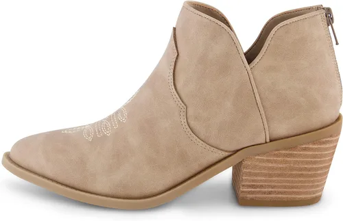 Miniatura 2 de CUSHIONAIRE Rodeo Western - Botines para mujer + espuma viscoelástica, anchos disponibles, Beige Bronceado