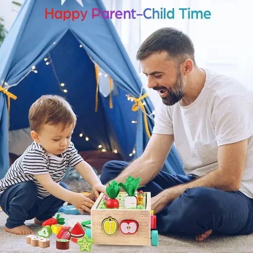 Miniatura 11 de Juguetes Montessori de madera educativos para bebés niños y niñas de 1, 2, 3 años, juguetes de clasificación de formas para el primer cumpleaños