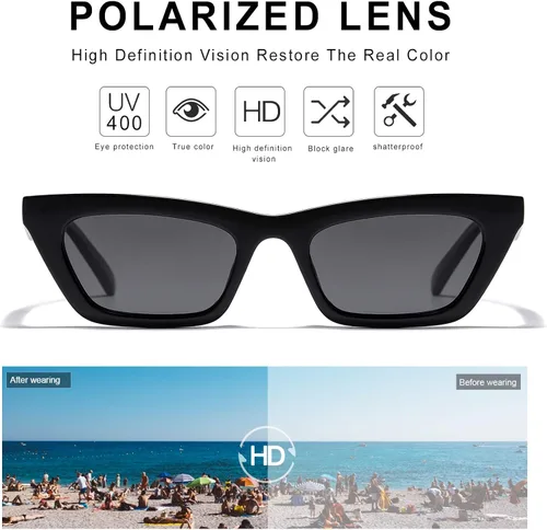 Miniatura 3 de VANLINKER Pequeños lentes de sol de ojo de gato para mujer estilo retro diminuto cuadrado sombra VL9555