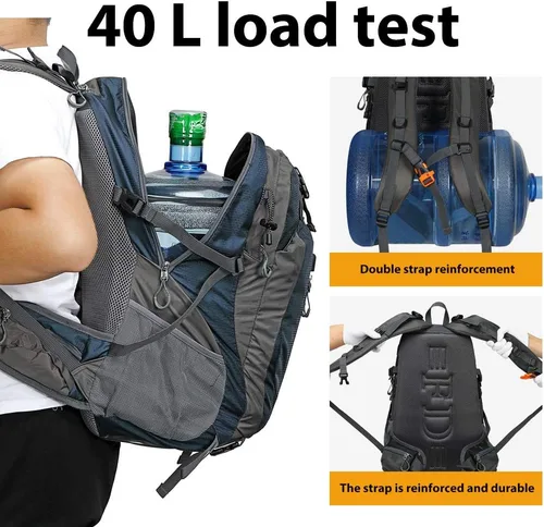 Miniatura 4 de Fengdong Mochila de viaje impermeable y ligera para senderismo, acampadas, de 40 L, para hombres y mujeres a3-Verde
