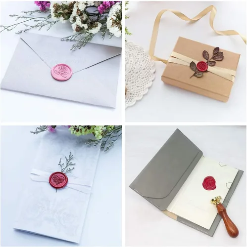 Miniatura 9 de Sello de cera, letra inicial escrita a mano con mango de palisandro, decoración en invitaciones, sobres de correo, tarjetas para cumpleaños, fiestas