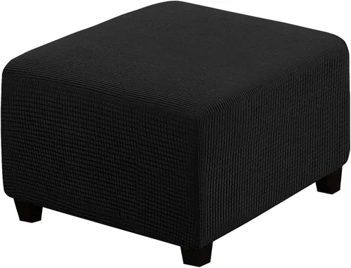Miniatura 93 de H.VERSAILTEX Funda otomana rectangular de 29 a 34 pies para reposapiés, fundas protectoras para reposapiés, con tela jacquard elástica, gruesa