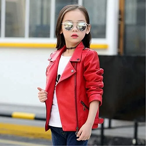 Miniatura 3 de LMYOVE Chaqueta de piel sintética con cuello para niños de piel sintética con cremallera para exteriores para niños y niñas