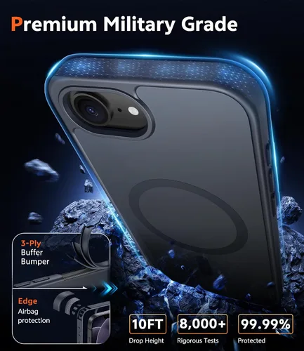 Miniatura 28 de FNTCASE Funda para iPhone 13 Pro-Max: Fundas magnéticas transparentes compatibles con Magsafe Slim anti amarillamiento protección contra caídas
