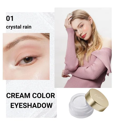 Miniatura 2 de Oulac Sombra de ojos en crema blanca brillante Iluminador a prueba de agua y sombra de ojos con purpurina de larga duración, color natural