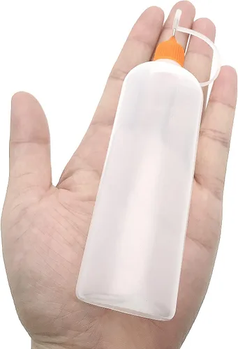 Miniatura 3 de 12 botellas aplicadoras de punta de precisión, botella de punta de aguja de 4 onzas, con 2 embudos para manualidades de papel, tapas multicolor