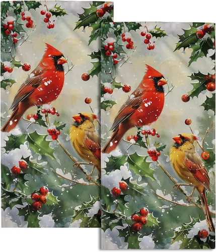 Miniatura 42 de Winter Trees - Juego de 2 toallas de mano de 28 x 14 pulgadas, diseño de árbol de pino de nieve, color beige, absorbente, de microfibra, para baño