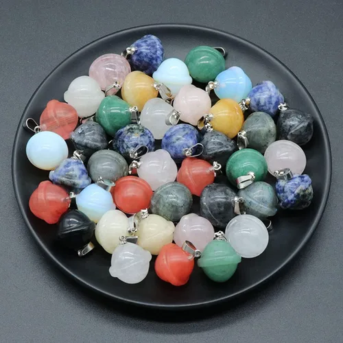 Miniatura 5 de Collar con colgante de piedra natural, ópalo de cuarzo rosa, globo OVNI Reiki, cristales de reiki, collares de cuerda larga para mujeres, joyería
