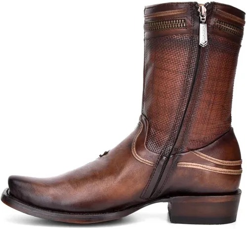 Miniatura 4 de Bota Hombre Cuadra en Piel Genuina Marrón