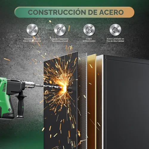 Miniatura 8 de Letaya Armarios de Almacenamiento de Metal para Garaje con Cerradura-72 Organizador Alto de Herramientas Casilleros de Acero, 5 Estantes de Capas