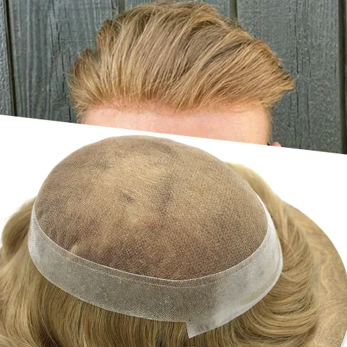 Toupee para hombres Piezas de cabello humano real Encaje suizo para hombres Toupee unidades de cabello humano europeo para hombres Hairpieces