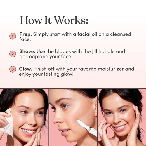 Miniatura 5 de Jill Dermaplane - Recambios de maquinilla de afeitar para mujer, 8 cuchillas de afeitar faciales de un solo uso para depilación facial