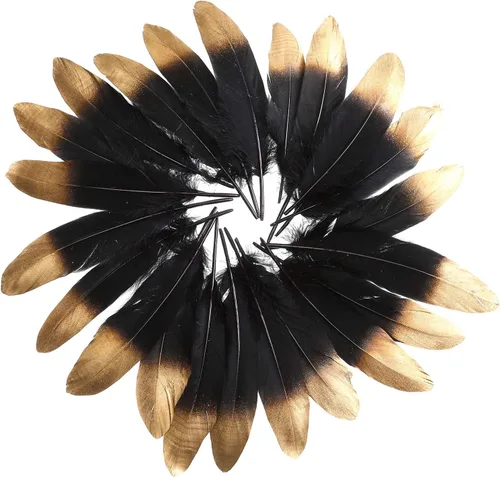 Miniatura 3 de 50 plumas de ganso bañadas en oro, coloridas plumas de ganso bañadas en plata, 6-8 pulgadas de longitud para manualidades, hogar, fiesta, boda
