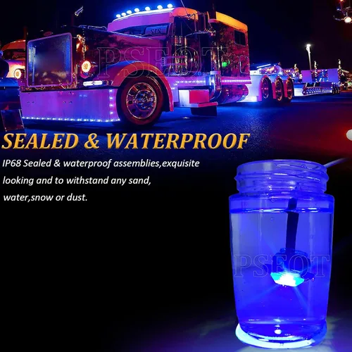 Miniatura 3 de PSEQT Luces LED redondas laterales de 3/4 pulgadas, indicadores de señal de giro, luz de ojal de bala, impermeable, para remolque, camión, autobús