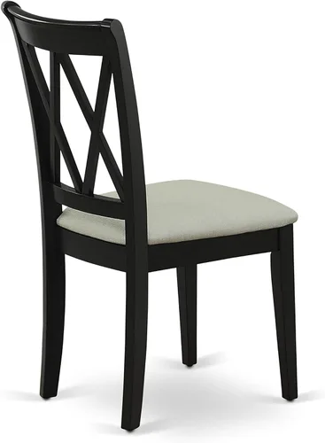 Miniatura 11 de East West Furniture DLCL5-BLK-C - Juego de mesa de comedor de 5 piezas, incluye una mesa de comedor redonda con gotas y 4 sillas tapizadas de tela