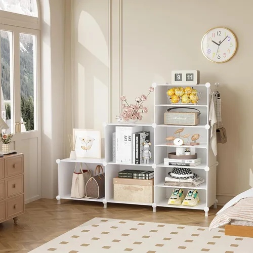 Miniatura 4 de AWTATOS Organizador de Armario de 6 Cubos Estantes de Almacenamiento Portátiles Organizadores de Ropa y Almacenamiento Estantería Cúbica Apilable