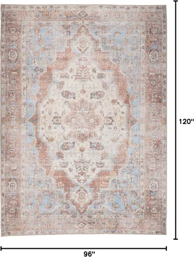 Miniatura 374 de GLN Rugs Traditional Collection - Alfombra de felpilla lavable a máquina, tradicional lavable, antideslizante, alfombra de felpilla de pelo corto