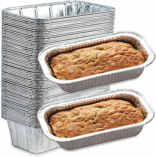Miniatura 8 de Paquete de 35 mini moldes para pan de papel de aluminio de 1 libra, moldes de pan de aluminio para hornear, perfectos para hornear panes, pasteles