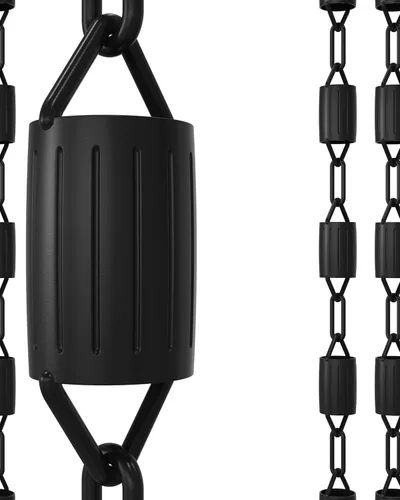 Miniatura 10 de Rain Chains Direct - Cadena de lluvia de tulipán - 8.5 pies - Aluminio recubierto de polvo negro - Cadenas de lluvia premium para canalones