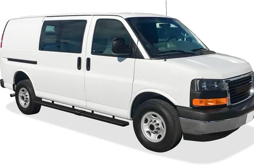 Miniatura 27 de APS Estribos de 6 pulgadas, color negro mate, compatibles con Chevy Express GMC Savana 1500 2500 3500 2003-2026 Van de tamaño completo de 3 puertas