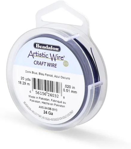Miniatura 143 de Artistic Wire, alambre para manualidades de calibre 22 bañado en plata, resistente a las manchas, color cobre, blanco, 9,1 m
