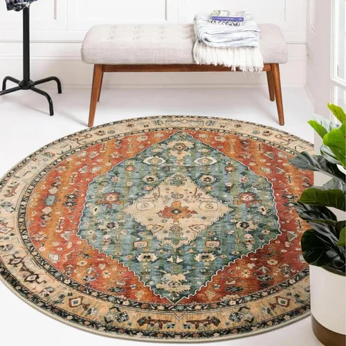 Miniatura 258 de Lahome Alfombra Bohemia Tribal Lavable de 3 x 5, Alfombras Antideslizantes para Entrada, Dormitorio, Sala de Estar, Vintage, Ultra Suave, No