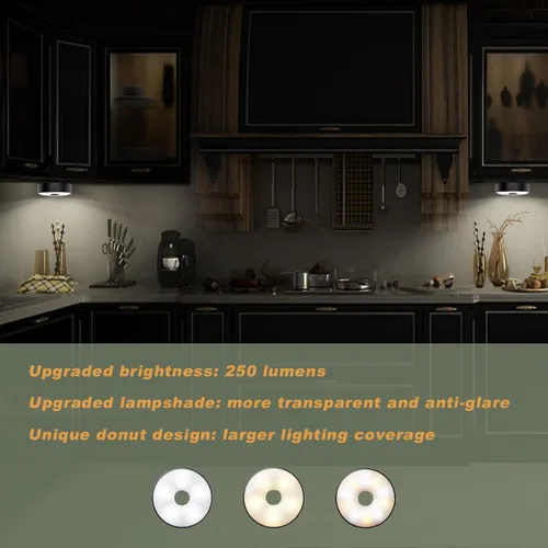 Miniatura 3 de Luces para debajo del gabinete con control remoto, luces LED recargables para gabinete, armario, pantalla, despensa (1 unidad), control táctil