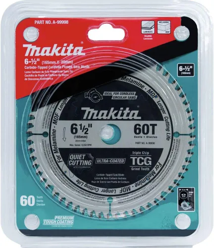 Miniatura 2 de Makita A-99998 6-1/2" 60T (Tcg) Hoja de sierra de inmersión inalámbrica con punta de carburo
