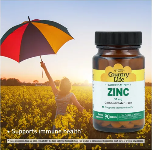 Miniatura 4 de Country Life Target-Mins Zinc 50 mg 90 tabletas – Suplementos de zinc para la salud inmune – Zinc 50mg – Soporte de zinc