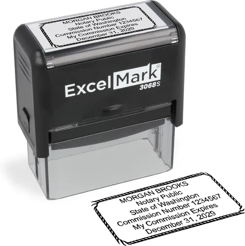 Miniatura 45 de ExcelMark Sello Notarial para los 50 Estados - Sello Oficial del Estado - Texas Negro