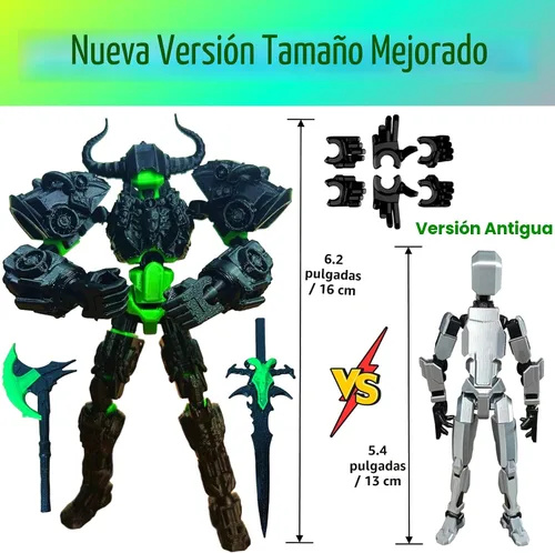 Miniatura 2 de ULTHOOL Titan 13 Figura de Acción, Figura 3D Impresa Completamente Ensamblada T13 con Múltiples Articulaciones Movibles con Articulación Completa