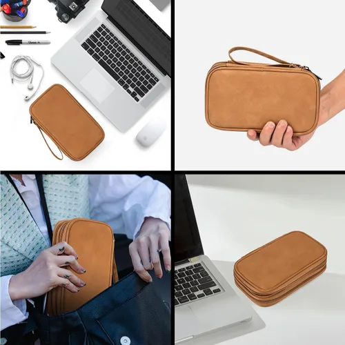 Miniatura 7 de Organizador electrónico para cable de viaje, bolsa organizadora electrónica, funda organizadora de accesorios electrónicos impermeable para banco