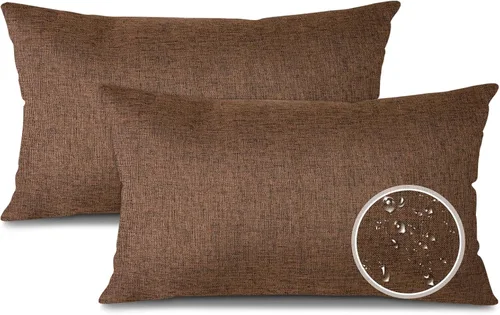 Miniatura 26 de OTOSTAR Paquete de 2 fundas de almohada impermeables para interiores y exteriores de 18 x 18 pulgadas, fundas de almohada decorativas para jardín