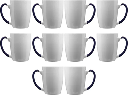 Miniatura 15 de DISCOUNT PROMOS Tazas de café personalizadas Java de dos tonos, 12 onzas, juego de 10/50/100 unidades personalizadas a granel para café, té