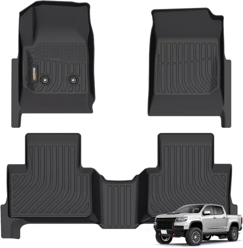 Miniatura 30 de Alfombrillas para todo tipo de clima y forro de carga para Volkswagen Atlas 2018-2025 (asiento de cubo de 6 pasajeros), juego completo de 3 filas