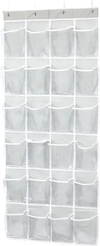 Miniatura 11 de Simple Houseware - Organizador de zapatos colgante con 24 bolsillos grandes y transparentes para colgar en la puerta, color negro