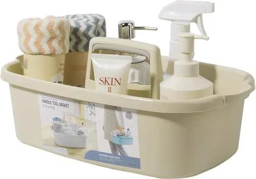 Large Cleaning Supplies Caddy Portable Shower Basket Supply Organizer with Handle Plastic Bucket Tool Storage for Bathroom, Bedroom, Kitchen,