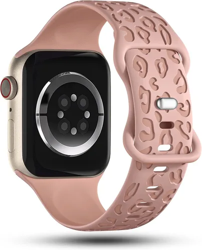 Miniatura 3 de CreateGreat Correas de leopardo grabadas compatibles con Apple Watch Band de 1.575 in 1.614 in 1.496 in 1.654 in 1.732 in 1.772 in 1.811 in 1.929 in