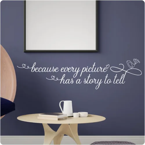 Miniatura 8 de My Vinyl Story - Because Every Picture - Calcomanía inspiradora para pared, diseño de amor familiar, decoración con texto artístico para el hogar